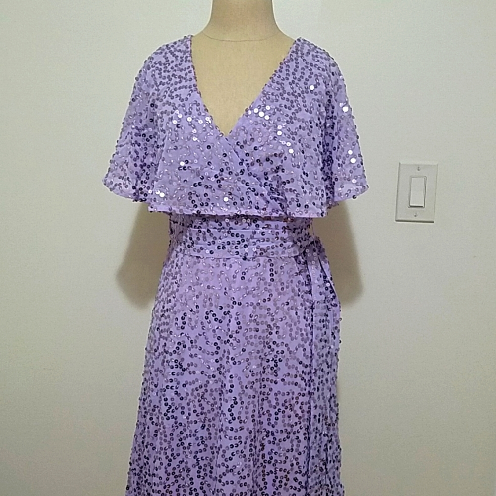 Sequin Cape midi Dress